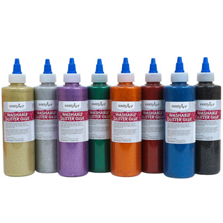 Glitter Glue, Assorted Colours, 118 ml, 12 Bottle