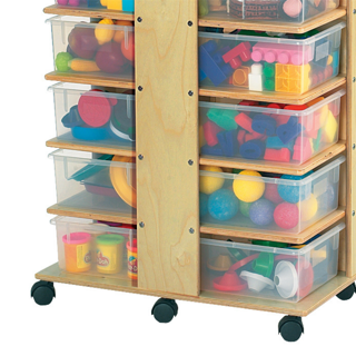 Mobile Cubbie Tower with Clear Tubs