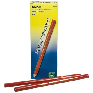 Dixon Primary Printer #1, Large Grip Pencils, #2 HB, Presharpened, Set of 12