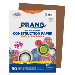 Prang Construction Paper, 9" x 12", Brown, 50 Sheets