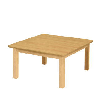 Premium Solid Wood Table, 24" x 24", Square, Maple, 14" High