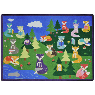Foxy Readers Rug, 7'8" x 10'9", Rectangle, Primary 