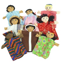 Multicultural Puppets, 9", Set of 8