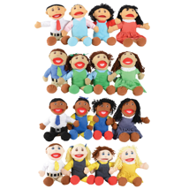 Family Puppet Sets, Multicultural, Set of 12