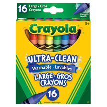 Crayola Ultra-Clean Washable Large Crayons, Set of 16