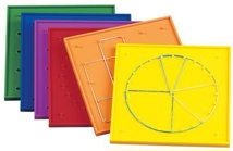 Double-sided Geoboards, 18 cm, Rainbow, Set of 6