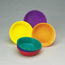 Plastic Bowls, Rainbow, Set of 6