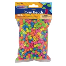 Pony Beads, Neon colours, 1,000 Pieces