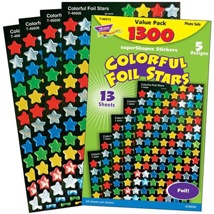 Foil Stars Stickers, Assorted