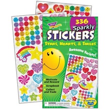 Sparkly Stars, Hearts and Smiles Stickers