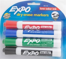*Expo Dry Erase Markers, Chisel Tip, Set of 4