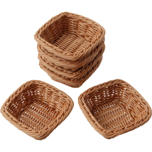 Square Plastic Woven Baskets, Set of 6