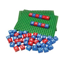 Alphabet Bricks and Base Plates, 210 Pieces