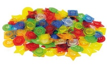 Stackable Translucent Buttons, Assorted, 144 Pieces