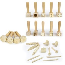 Wooden Dough Tool Set, 21 Pieces