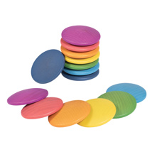 Wooden Discs, Rainbow, 14 Pieces