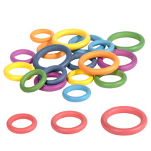 Wooden Rings, Rainbow, 21 Pieces