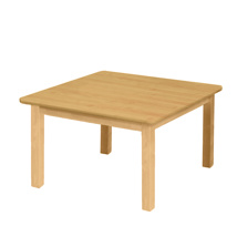 Premium Solid Wood Table, 24" x 24", Square, Maple, 16" High
