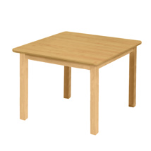 Premium Solid Wood Table, 24" x 24", Square, Maple, 20" High