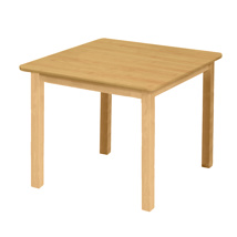 Premium Solid Wood Table, 24" x 24", Square, Maple, 22" High