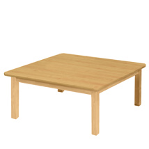 Premium Solid Wood Table, 30" x 30", Square, Maple, 14" High