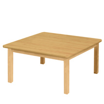 Premium Solid Wood Table, 30" x 30", Square, Maple, 16" High