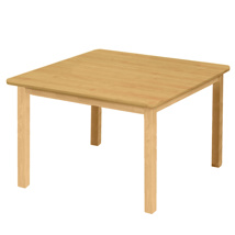Premium Solid Wood Table, 30" x 30", Square, Maple, 20" High