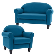 As We Grow Upholstered Furniture Set, Deep Water Blue, Set of 2