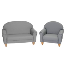 As We Grow Upholstered Furniture Set, Grey, Set of 2