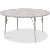 Berries Adjustable Table, 48", Round, Driftwood with Grey, 15"-24" High