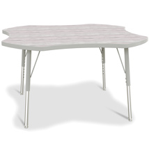 Berries Adjustable Table, 42", Four Leaf, Driftwood with Grey, 15"-24" High