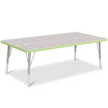 Berries Adjustable Table, 30" x 60", Rectangle, Driftwood with Key Lime, 15"-24" High