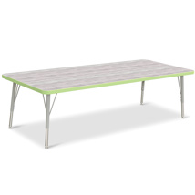 Berries Adjustable Table, 30" x 72", Rectangle, Driftwood with Key Lime, 15"-24" High