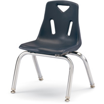 Berries Stacking Chair, Chrome Legs, 12" Seat Height