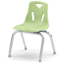 Berries Stacking Chair, Chrome Legs, 14" Seat Height, Key Lime
