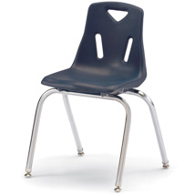 Berries Stacking Chair, Chrome Legs, 18" Seat Height