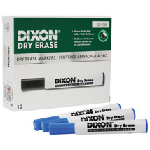 Dry Erase Markers, Wedge Tip, Set of 12, Blue