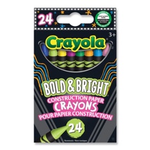 Crayola Bold & Bright Construction Paper Crayons, Set of 24