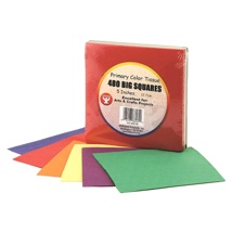 Tissue Paper Squares, 5", Primary Colours, 480 Pieces
