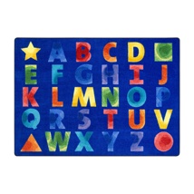 Watercolour Alphabet Rug, 5'4" x 7'8", Rectangle