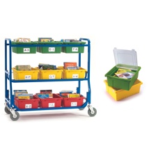 Library on Wheels Cart with Standard Tubs & Lids