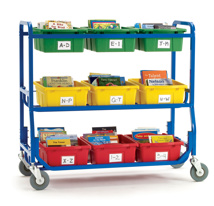 Library on Wheels, 9 Divided Tubs