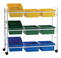 Leveled Reading Book Browser Cart with Primary Tubs