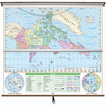 Canada/World Essential Wall Map Roller Set 