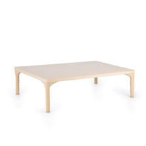 Chunky Laminate Table, 30" x 48", Rectangle, Maple, 12”-16” High
