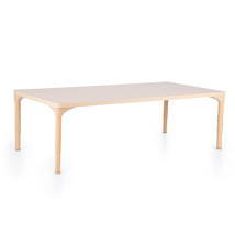 Chunky Laminate Table, 30" x 60", Rectangle, Maple, 15”-22” High
