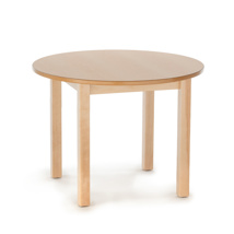 Natural Wood Table, 36", Round, Maple, 22" High
