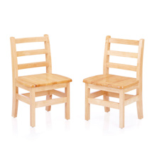 Ladderback Chairs, 12" Seat Height, Set of 2