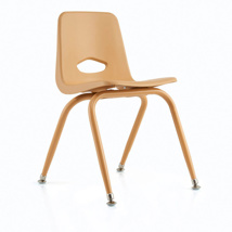 Classroom Stacking Chair, 15-1/2" Seat Height, Natural