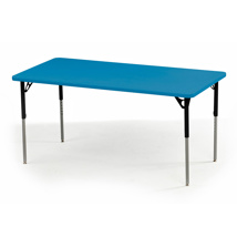 Aktivity Adjustable Table, 24" x 60", Rectangle, Blueberry with Black, 17"-25" High